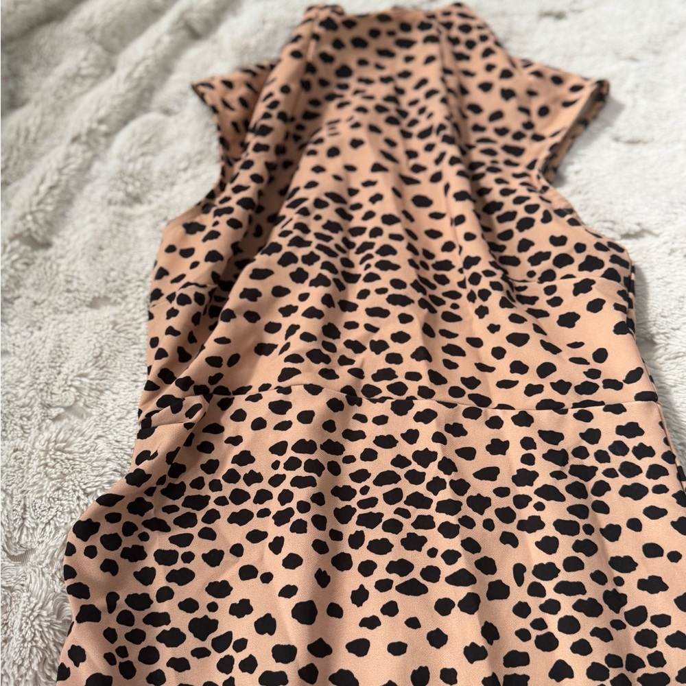 ASOS Tan and Black Leopard Print Dress